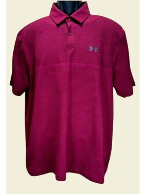 Under Armour HeatGear Loose Fit Mens Maroon Polo Large